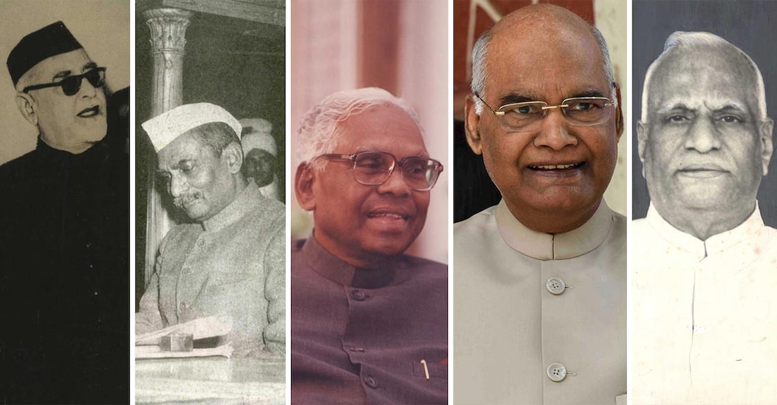 Zakkir Hussain, Dr Rajendra Prasad, KR Narayanan, Ram Nath Kovind, VV Giri ഇന്ത്യയുടെ മുൻ രാഷ്ട്രപതിമാരായ സാക്കിർ ഹുസൈൻ, ഡോ. രാജേന്ദ്ര പ്രസാദ്, കെ.ആർ. നാരായണൻ, റാംനാഥ് കോവിന്ദ്, വി.വി. ഗിരി എന്നിവർ.