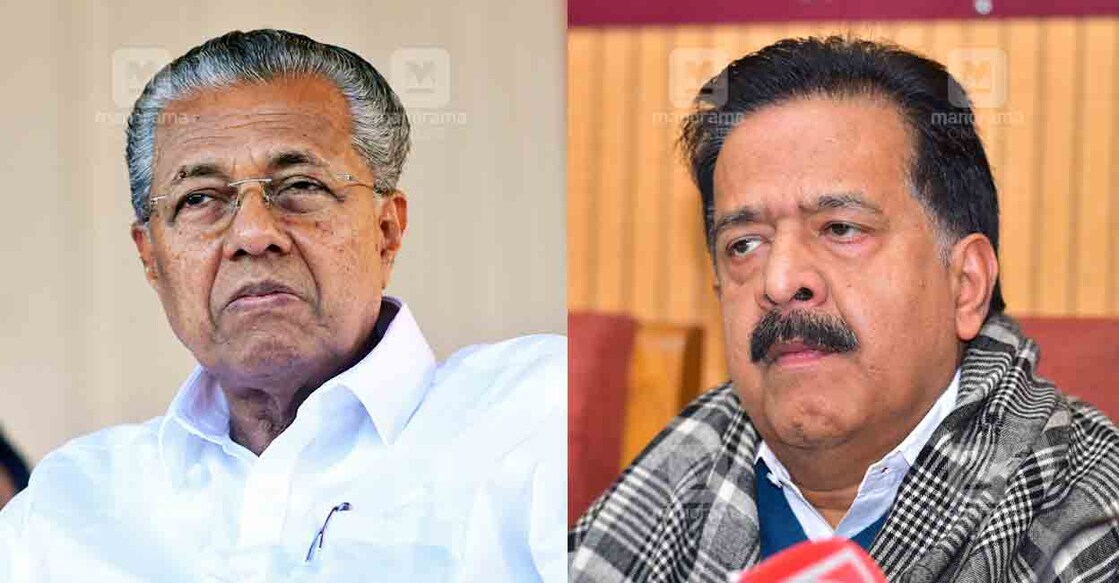 Pinarayi Vijayan, Ramesh Chennithala | File Photos: Manorama പിണറായി വിജയൻ, രമേശ് ചെന്നിത്തല (File Photos: Manorama)