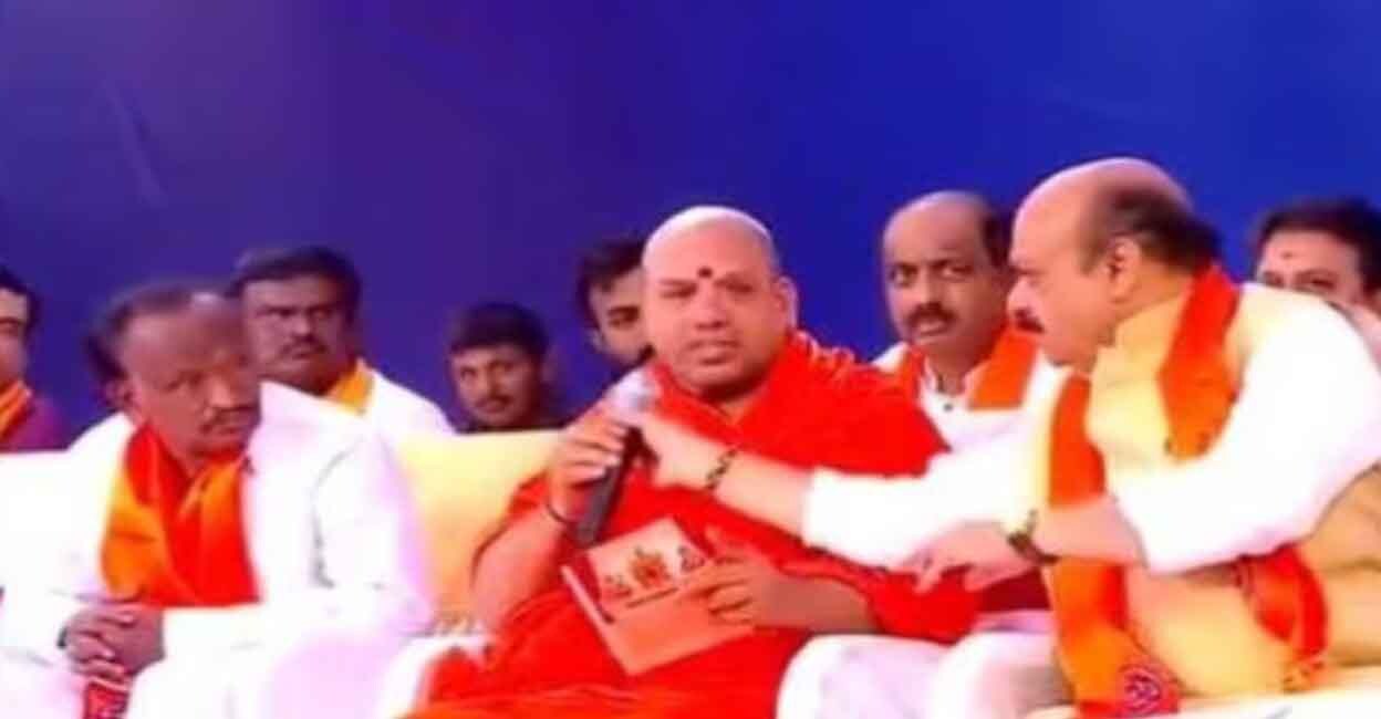 Sermon on the Flood;  Karnataka Chief Minister – Basavaraj Bommai grabbed Swami’s mic