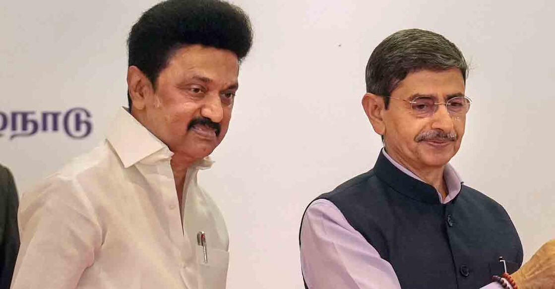 തമിഴ്നാട് മുഖ്യമന്ത്രി എം.കെ.സ്റ്റാലിൻ, ഗവർണർ ആർ.എൻ.രവി (PTI Photo/R Senthil Kumar) 