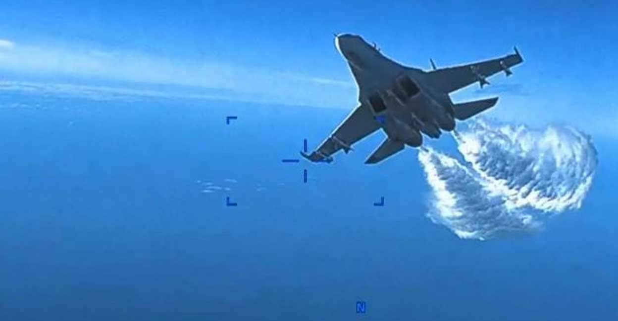 Video shows collision between US drone and Russian warplane over Black Sea