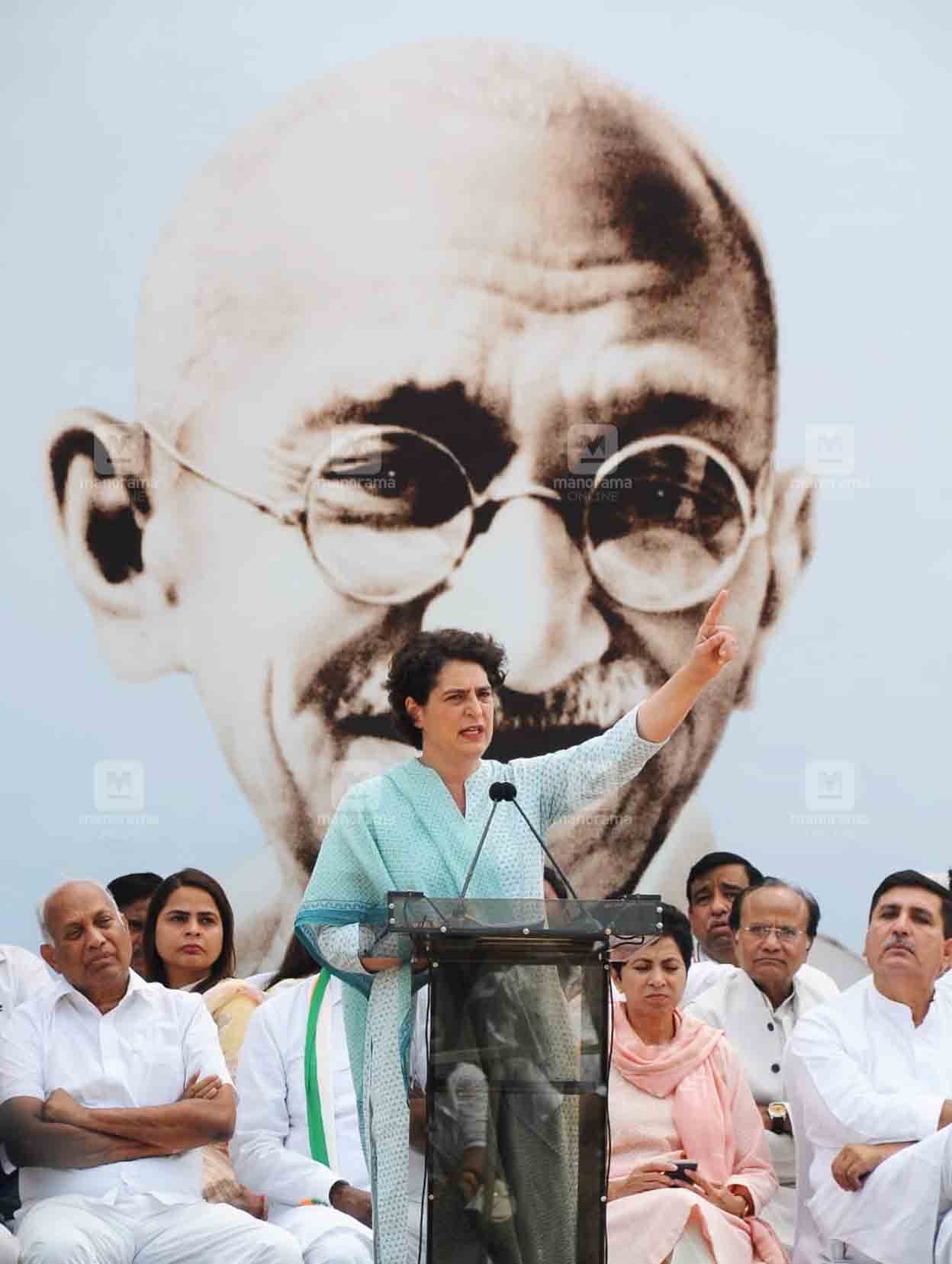 Congress Satyagraha, Priyanka Gandhi | Photo: Rahul Pattom / Manorama 