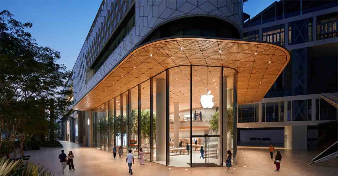 Apple Mumbai store | Photo: Twitter, @iMore ആപ്പിൾ കമ്പനിയുടെ മുംബൈയിലെ സ്റ്റോർ. (Photo: Twitter, @iMore)