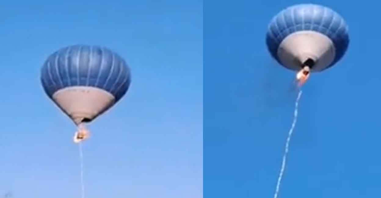 A hot air balloon caught fire in the sky; Tragic end for 2 people