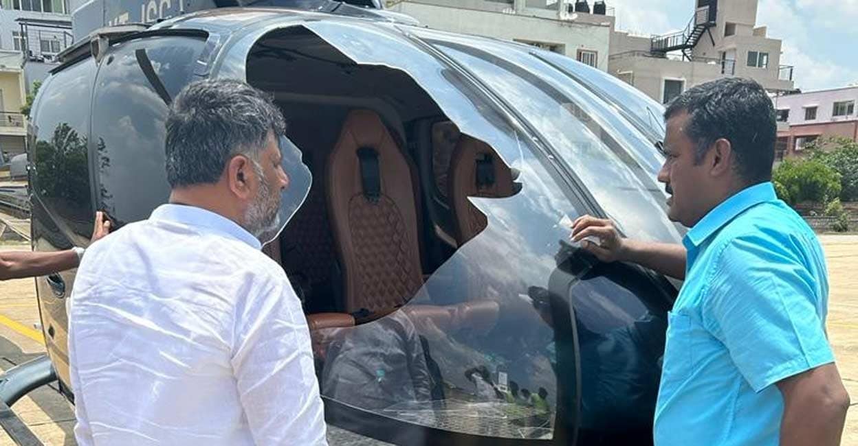 “Karnataka Congress President DK Shivakumar’s Helicopter Accident: Eagle Hit During Election Tour”