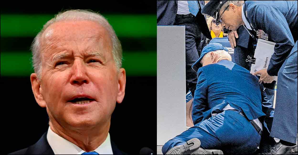 President Joe Biden Falls On Stage At US Air Force Academy Graduation ...