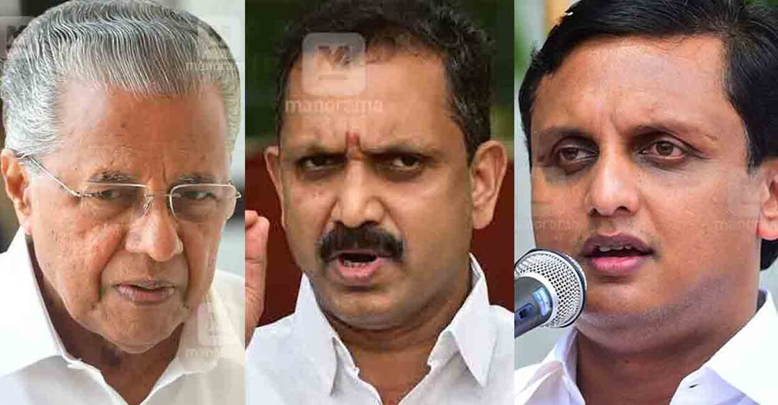 pinarayi-surendran-riyas പിണറായി വിജയൻ, കെ.സുരേന്ദ്രൻ, മുഹമ്മദ് റിയാസ്