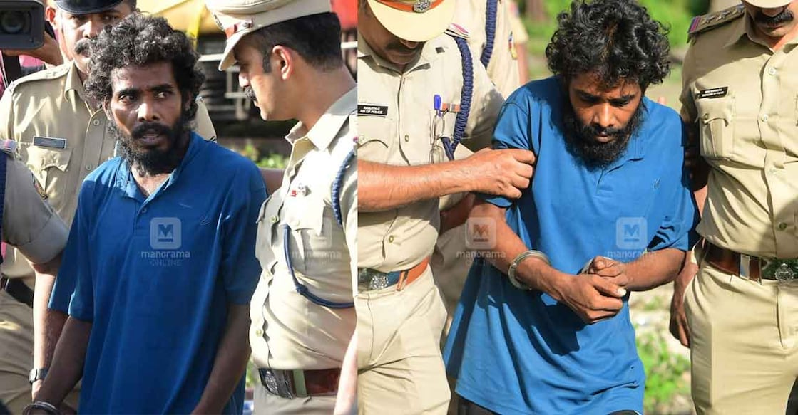 ട്രെയിൻ തീവയ്പ് കേസ് പ്രതി പ്രസോൻജിത് സിദ്ഗറുമായി പൊലീസ് തെളിവെടുപ്പ് നടത്തുന്നു. ചിത്രം: ഹരിലാൽ ∙ മനോരമ