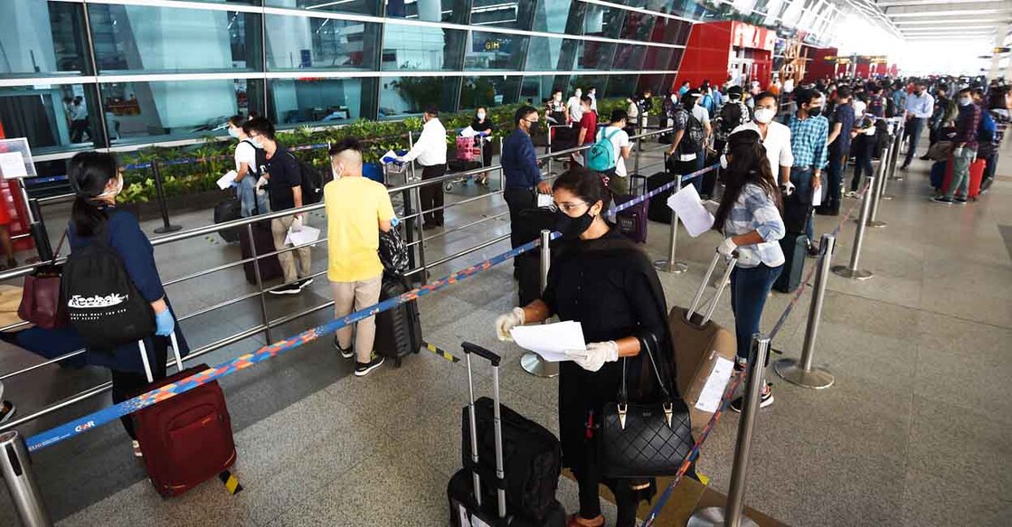 Delhi International Airport ഡൽഹി രാജ്യാന്തര വിമാനത്താവളത്തിൽനിന്ന് (File photo by AFP / Money SHARMA)