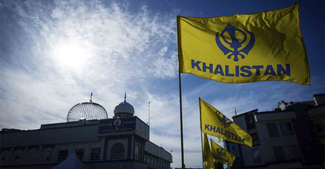 Khalistan flags (Photo: Darryl Dyck/The Canadian Press via AP)