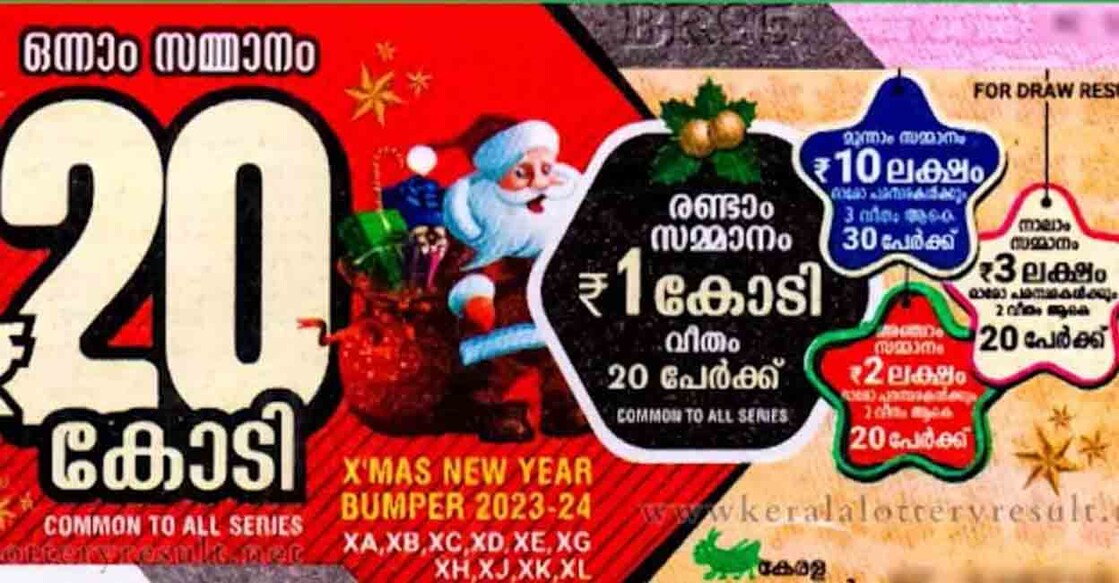ക്രിസ്മസ് – ന്യൂ ഇയര്‍ ബംപർ: 20 കോടിയുടെ ഭാഗ്യനമ്പർ വിറ്റത് പാലക്കാട്ട്