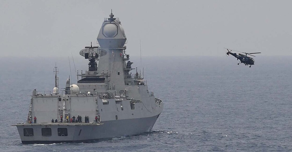 INDIA-FRANCE-DEFENCE-NAVY-EXERCISE ഐഎൻഎസ് ചെന്നൈയുടെ ഫയൽ ചിത്രം (Photo by INDRANIL MUKHERJEE / AFP)