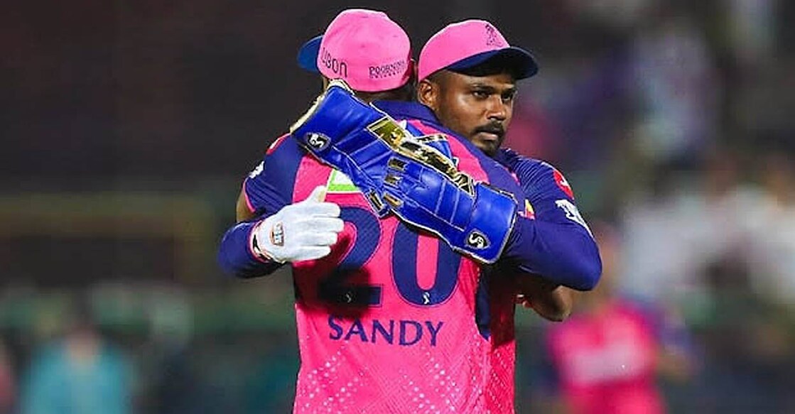 സന്ദീപ് ശർമയും സ‍ഞ്ജു സാംസണും (ഫയൽ ചിത്രം)