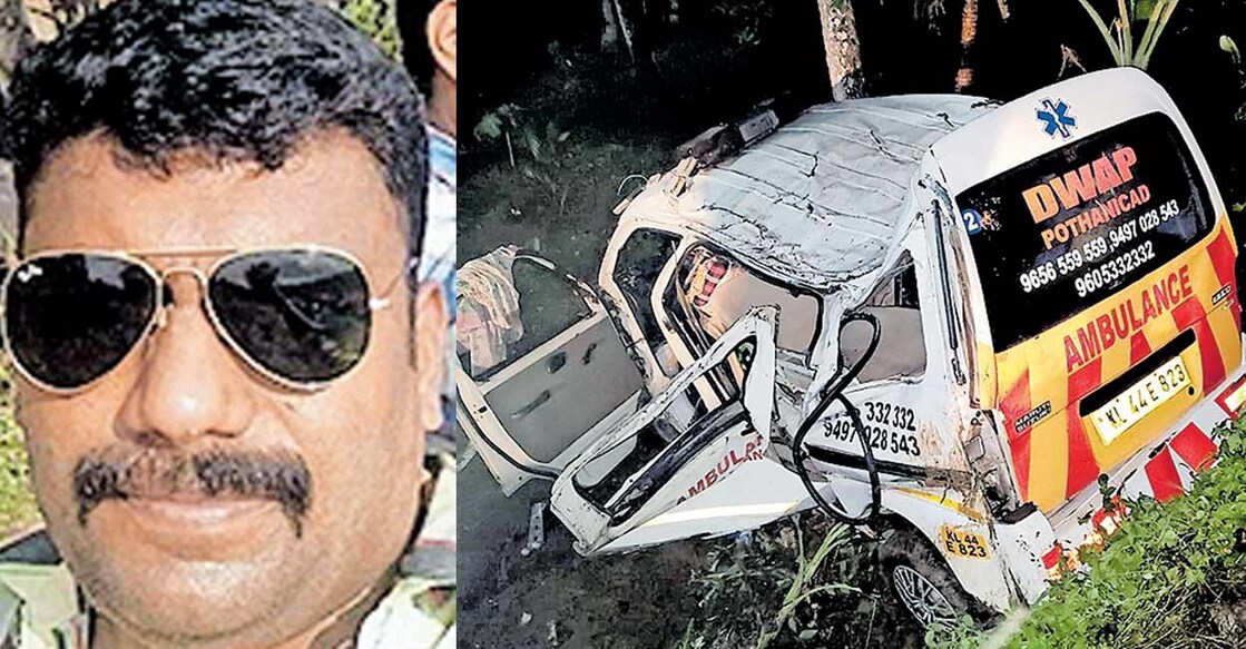 Bensonambulance-accident ബെൻസൺ, അപകടത്തിൽപെട്ട ആംബുലൻസ്.