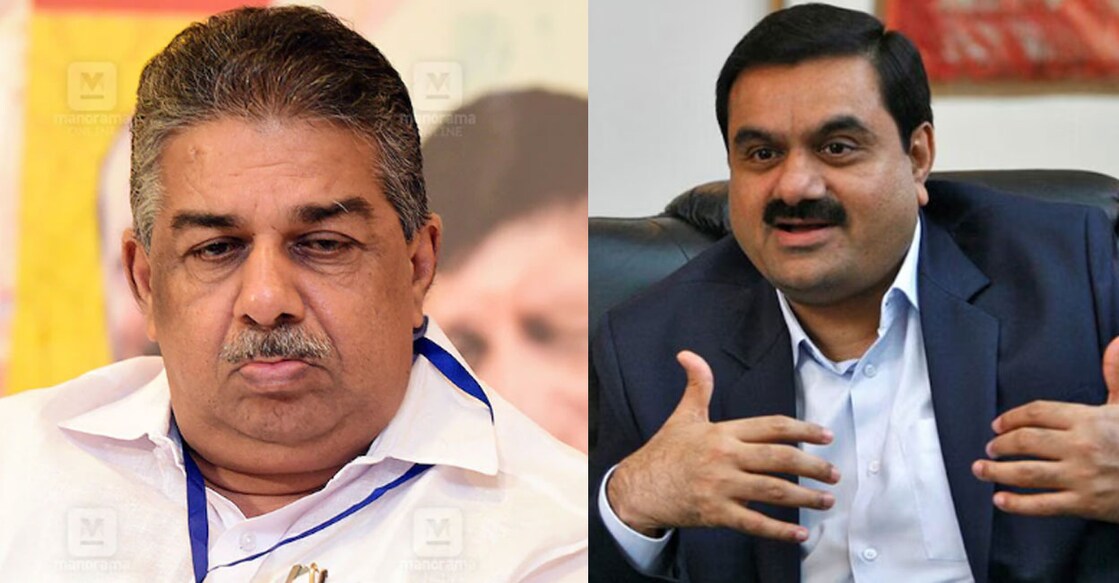 saji-cheriyan-adani സജി ചെറിയാൻ, ഗൗതം അദാനി.