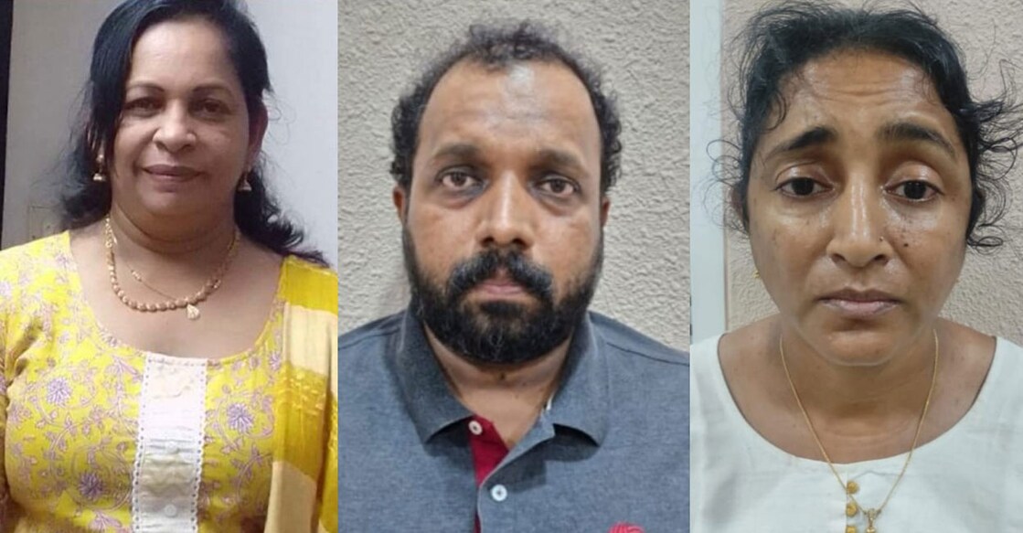 കൊല്ലപ്പെട്ട ജെയ്‌സി (ഇടത്), പ്രതികളായ ഗിരീഷ് കുമാർ, ഖദീജ