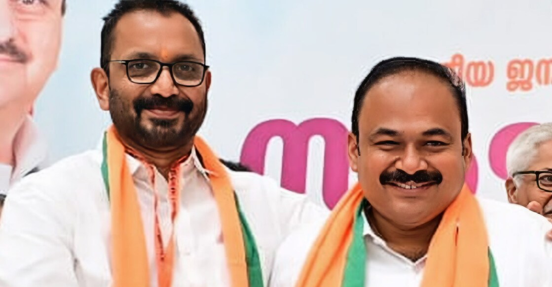 കെ.സുരേന്ദ്രൻ, ബിപിൻ സി.ബാബു. (ചിത്രം:സ്‍പെഷൽ അറേഞ്ച്മെന്റ്)