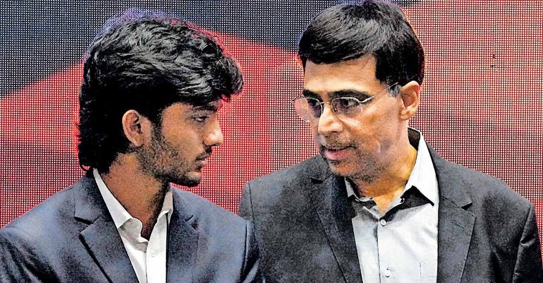 d-gukesh-viswanathan-anand ഗുകേഷും ആനന്ദും (ഫയൽചിത്രം).
