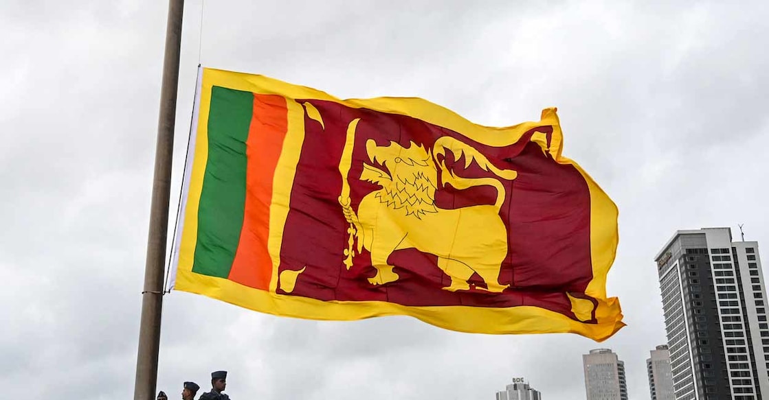 Srilanka flag (Photo by ISHARA S. KODIKARA / AFP)