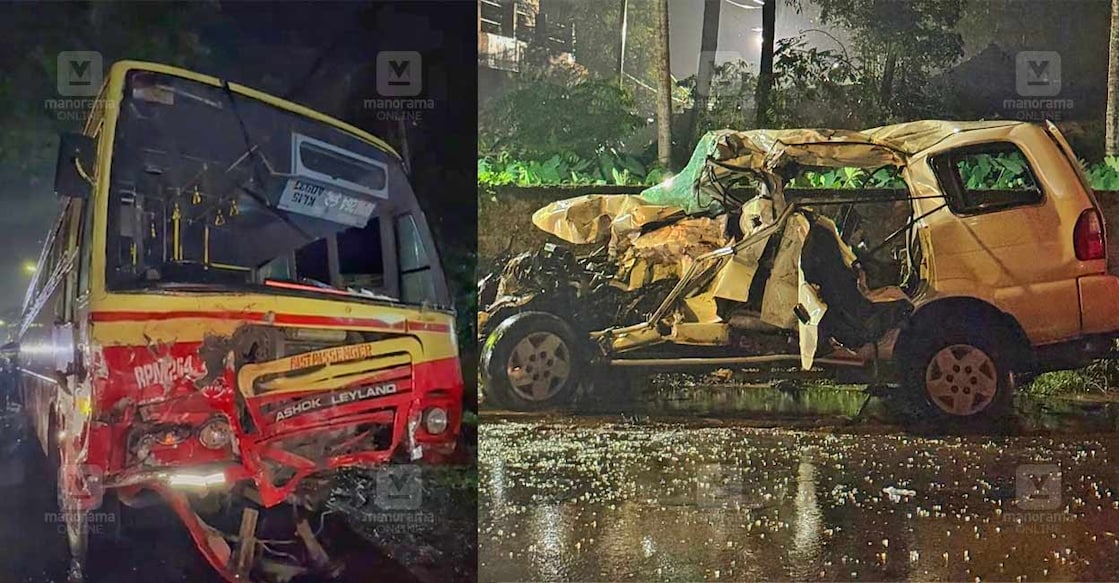 alappuzha-kalarkode-accident ആലപ്പുഴ കളർകോട് അപകടത്തിൽപ്പെട്ട വാഹനങ്ങൾ (ചിത്രം : മനോരമ)