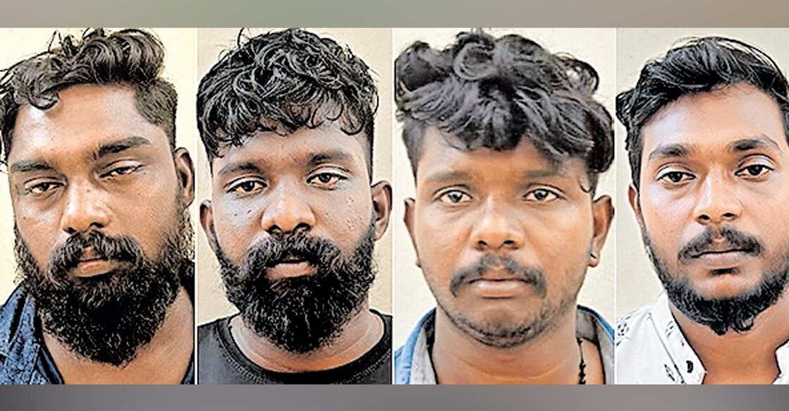 അറസ്റ്റിലായ ബിപിൻ, അനന്തു, അജിൻ, ഷെറിൻ.  