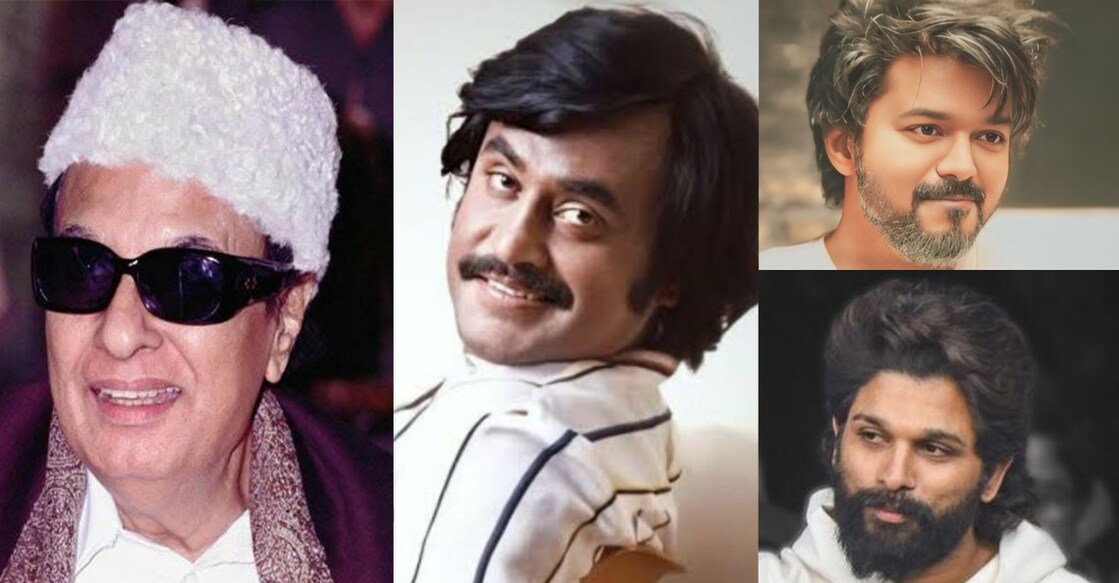 1. എംജിആർ, 2. രജനീകാന്ത്, 3.വിജയ്, 4. അല്ലു അർജുൻ (Photos Credit : X)