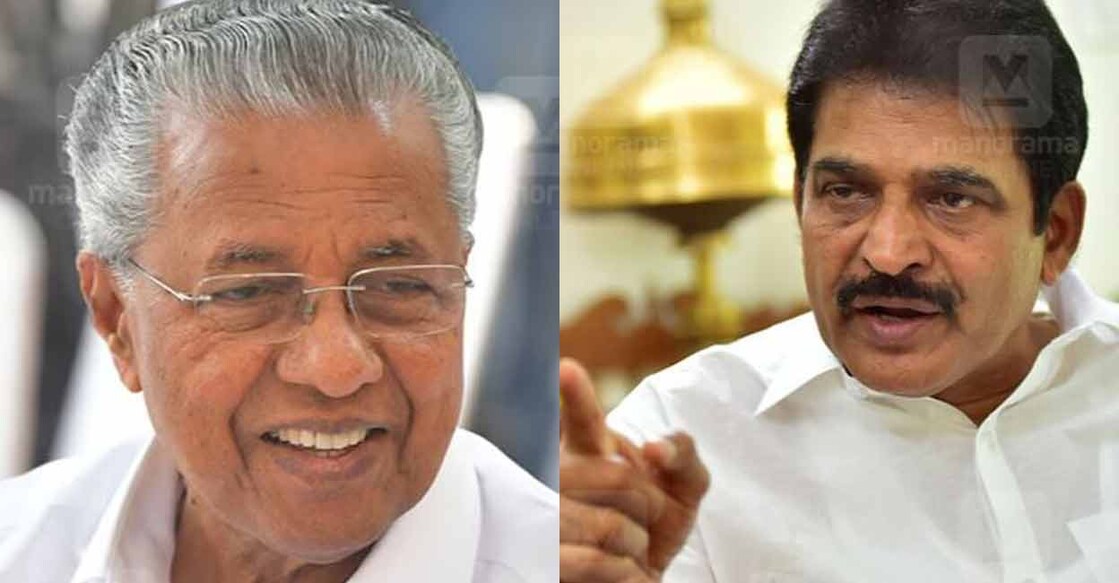 പിണറായി വിജയൻ (ഇടത്), കെ.സി. വേണുഗോപാൽ (വലത്)∙ ചിത്രം: മനോരമ