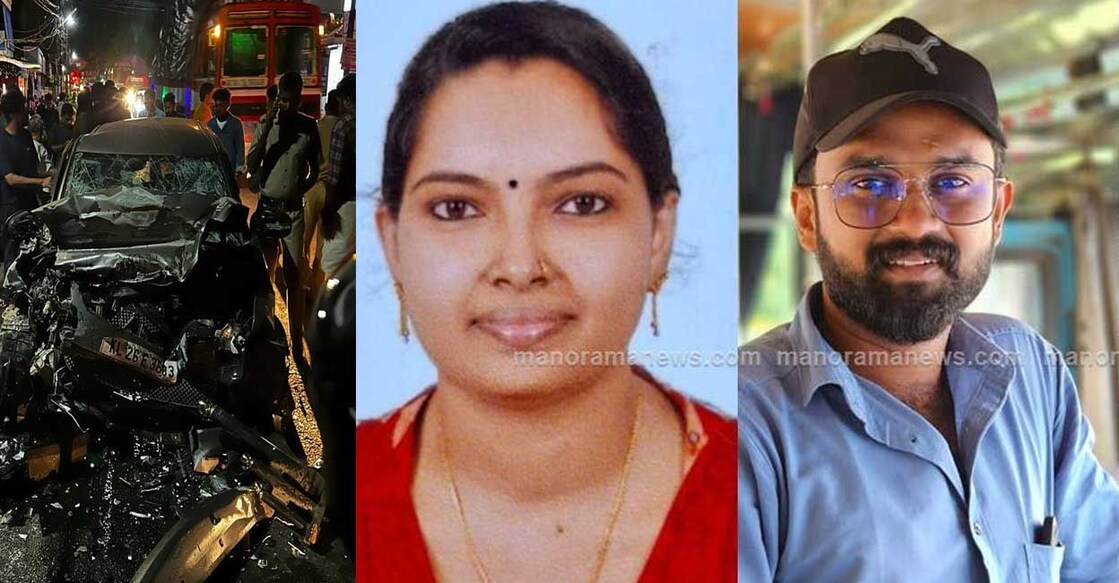 pathanamthitta-accident--anuja--hashim 1,പട്ടാഴിമുക്കിൽ അപകടത്തിൽപ്പെട്ട കാറും ലോറിയും 2, അനുജയും ഹാഷിമും