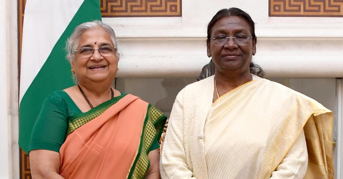 President Droupadi Murmu | Sudha Murthy (File Photo: IANS) സുധാ മൂർത്തിയും രാഷ്ട്രപതി ദ്രൗപദി മുർമുവും. (File Photo: IANS)