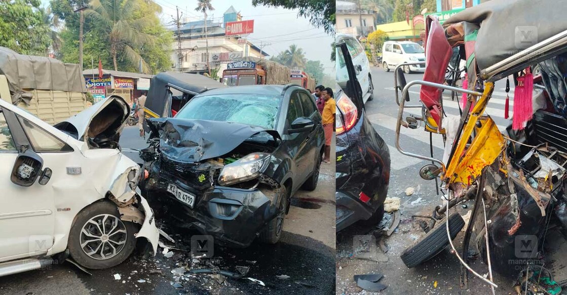 പെരുമ്പാവൂരില്‍ വാഹനങ്ങള്‍ കൂട്ടിയിടിച്ചുണ്ടായ അപകടം.
