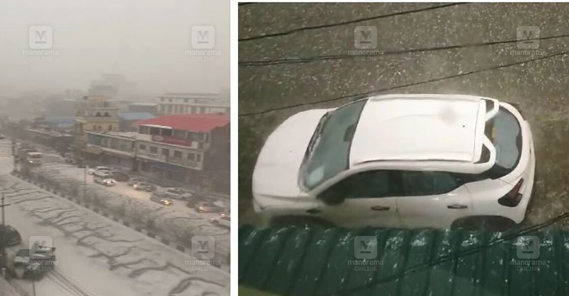Imphal-rain ഇംഫാലിൽ കനത്ത മഴയ്ക്ക് ഒപ്പം ആലിപ്പഴ വർഷവും