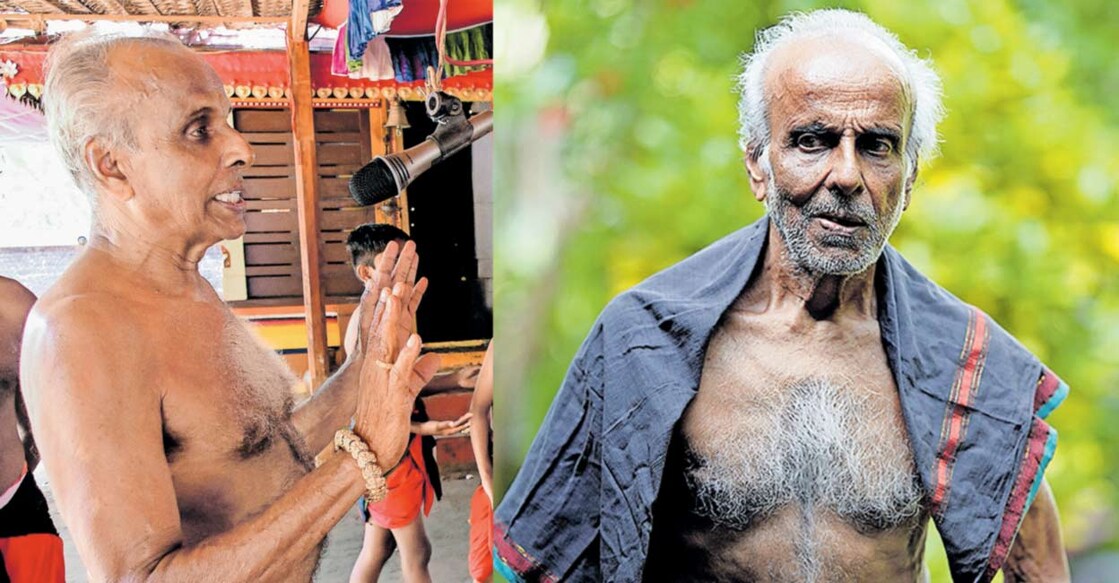 damodara-panicker 1) മറത്തുകളി അവതരണത്തിനിടെ ദാമോദരൻ പണിക്കർ 2) ദാമോദരൻ പണിക്കർ