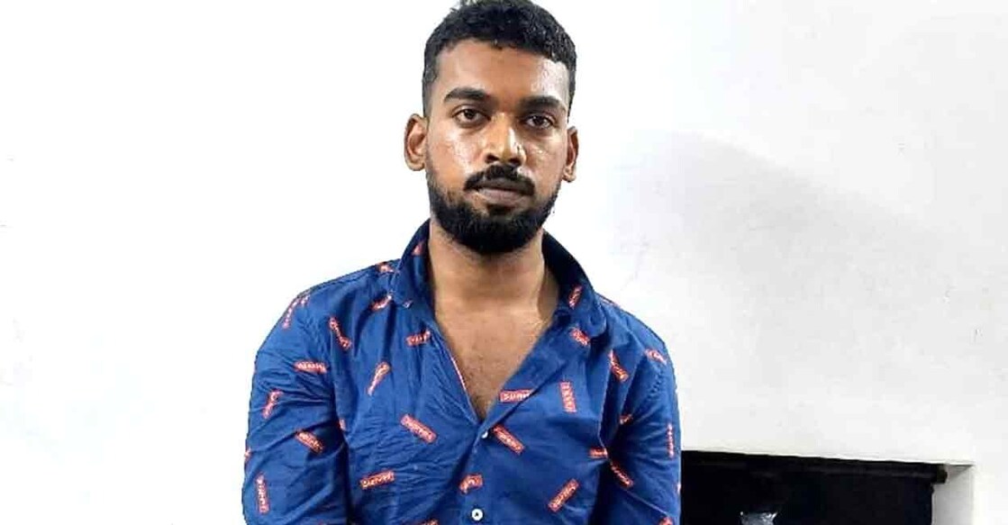 പിടിയിലായ അജീഷ്. ചിത്രം: മനോരമ ന്യൂസ്