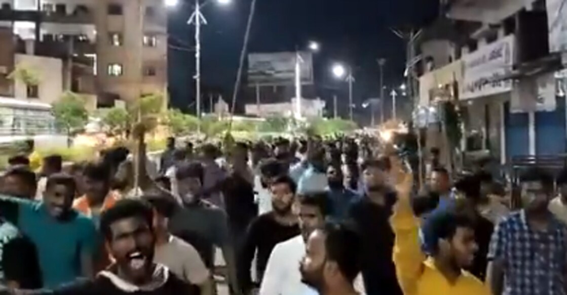 telangana-protest തെലങ്കാനയിലെ മേഡക്കിൽ നടന്ന പ്രതിഷേധത്തിൽനിന്ന് (Photo: X/@VlKAS_PR0NAM0)