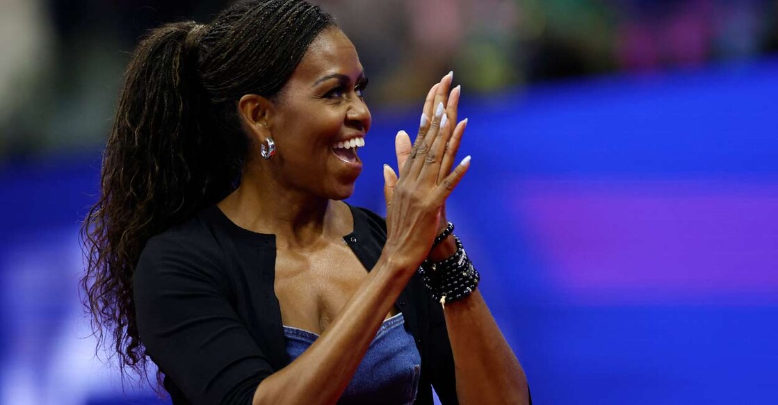 SPO-TEN-GSE-WTA-MTS-2023-US-OPEN-DAY-1 മിഷേൽ ഒബാമ. ചിത്രം: (Photo by Sarah Stier / GETTY IMAGES NORTH AMERICA / Getty Images via AFP)
