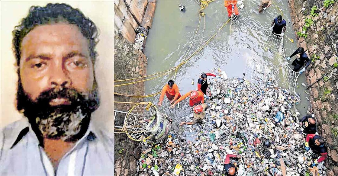 search-for-contract-worker-joy (1) ജോയി (2) ജീവൻ തേടി...തിരുവനന്തപുരത്ത് ആമയിഴഞ്ചാൻ തോട്ടിൽ ശുചീകരണത്തിനിറങ്ങിയപ്പോൾ കാണാതായ ജോയിക്കു വേണ്ടിയുള്ള തിരച്ചിലിനിടെ അഗ്നിരക്ഷാസേന മാലിന്യങ്ങൾ നീക്കുന്നു. ചിത്രം: റിങ്കുരാജ് മട്ടാഞ്ചേരിയിൽ / മനോരമ