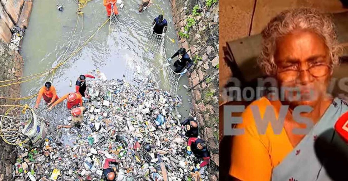 joy-mother ജോയിക്കു വേണ്ടി നടത്തിയ തിരച്ചില്. ചിത്രം: റിങ്കുരാജ് മട്ടാഞ്ചേരിയിൽ / മനോരമ, ജോയിയുടെ അമ്മ, ചിത്രം: മനോരമ ന്യൂസ്