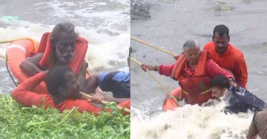 പാലക്കാട് ചിറ്റൂർ പുഴയിൽ കുടുങ്ങിയവര്‍ക്കായുള്ള രക്ഷാപ്രവർത്തനത്തിനിടെ