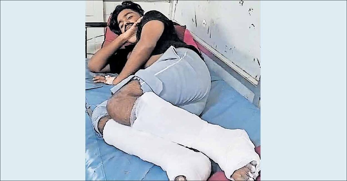 കെട്ടിടത്തിൽനിന്നു ചാടി ഇരുകാലുകളും ഒടിഞ്ഞ ഫയാസ് ഷാജഹാൻ ആശുപത്രിയിൽ.  