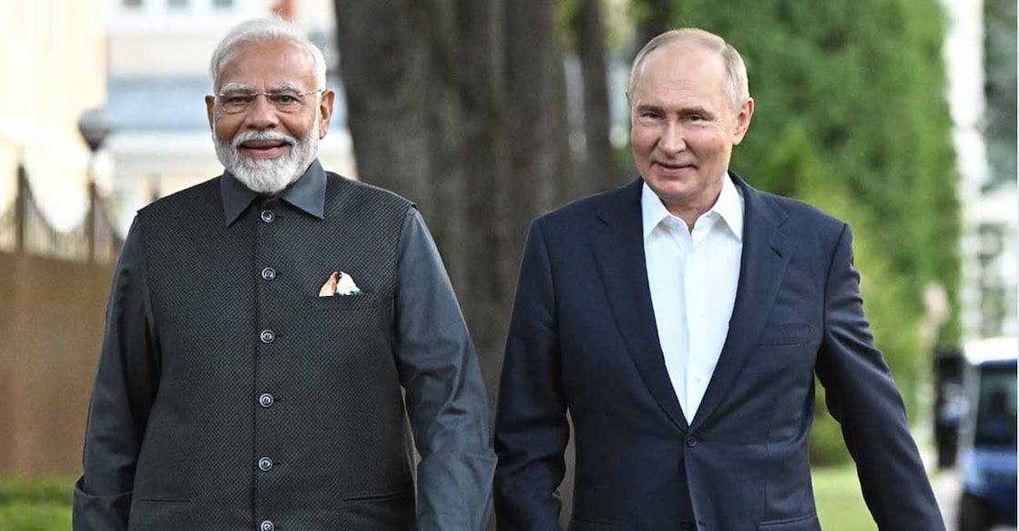 Narendra Modi, Vladimir Putin (Photo: Sergei BOBYLYOV / POOL / AFP)