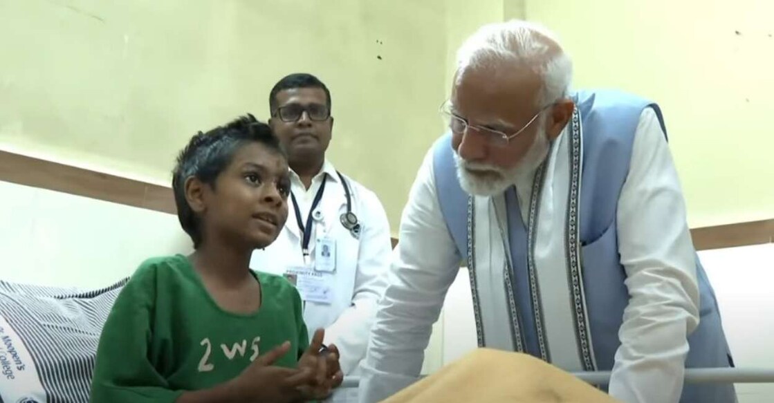പ്രധാനമന്ത്രി നരേന്ദ്ര മോദി അവന്തികയെ സന്ദർശിച്ചപ്പോൾ. (PHOTO: SPECIAL ARRANGEMENT)