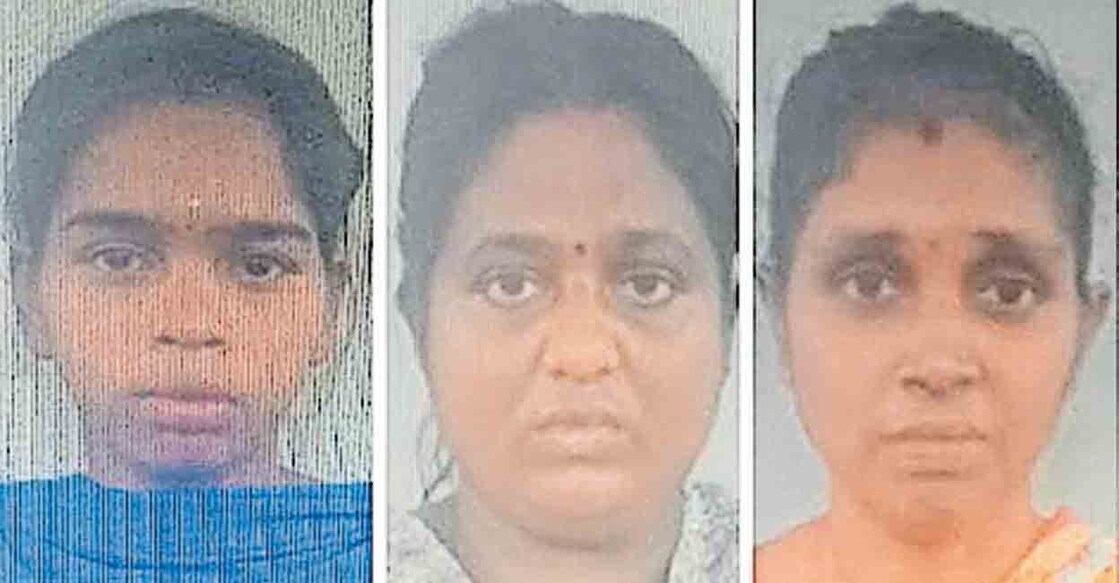 കുഞ്ഞിനെ വിറ്റ സംഭവത്തിൽ അറസ്റ്റിലായ അമ്മ നന്ദിനി, അനിത, ദേവിക.