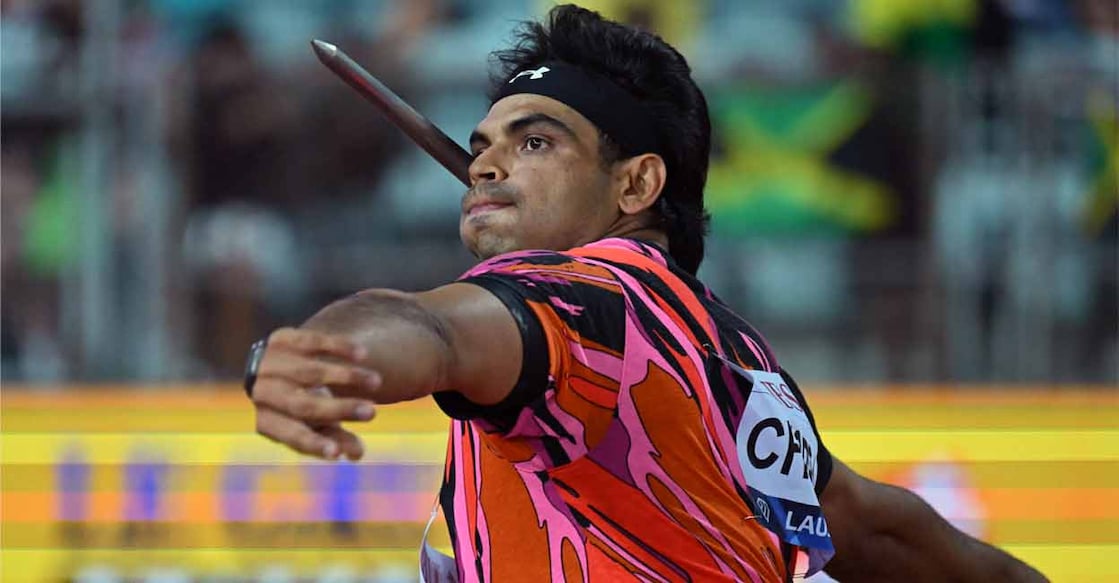 Neeraj Chopra നീരജ് ചോപ്ര (Photo by Fabrice COFFRINI / AFP)