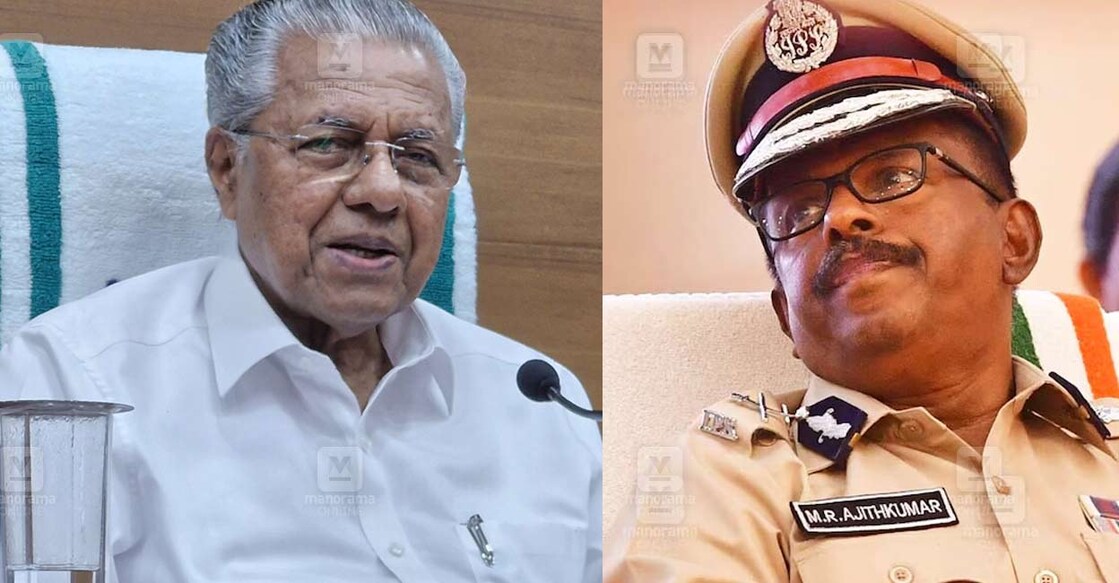 മുഖ്യമന്ത്രി പിണറായി വിജയൻ (ഇടത്), എഡിജിപി എം.ആർ.അജിത്കുമാർ (വലത്)