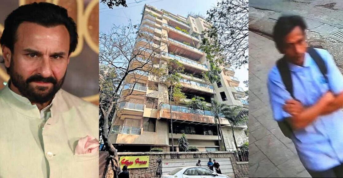 saif-ali-khan-stab-case 1. സെയ്ഫ് അലി ഖാൻ (Photo by SUJIT JAISWAL / AFP) 2. സെയ്ഫ് അലി ഖാനും കുടുംബവും താമസിക്കുന്ന ബാന്ദ്ര വെസ്റ്റിൽ സെന്റ് തെരേസാ സ്കൂളിനു സമീപമുള്ള സദ്ഗുരു ശരൺ എന്ന 13 നില കെട്ടിടത്തിന്റെ ഏറ്റവും മുകളിലെ 4 നിലകളിൽ 10000 ചതുരശ്ര അടി വസതി. 3. പ്രതിയുടെ പുതിയ ചിത്രം (Photo:X)
