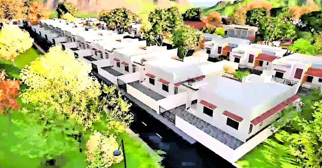 എൽസ്റ്റൺ എസ്റ്റേറ്റിലെ വീടുകളുടെ മാതൃക.