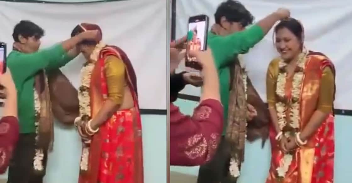 bengal-college-wedding വിവാഹ വിഡിയോയിൽ നിന്ന് (Photo: @abirghoshal/x)