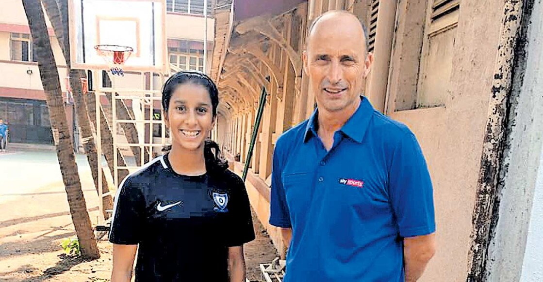 ജമിമയും നാസർ ഹുസൈനും. 2018ൽ നാസർ ട്വിറ്ററിൽ പങ്കുവച്ച ചിത്രം. 