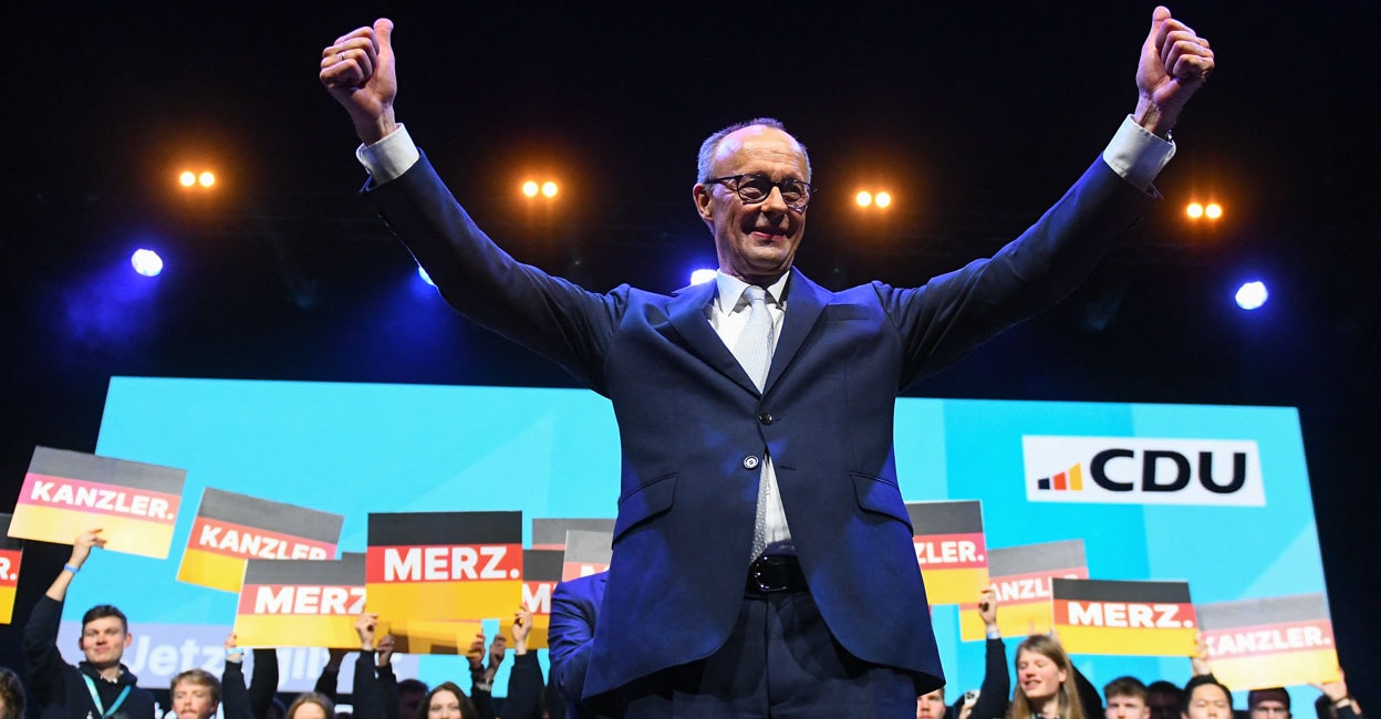 GERMANY-POLITICS-VOTE-PARTIES-CDU ഫ്രീഡ്റിഷ് മേർട്സ് (Photo by Volker Hartmann / AFP)