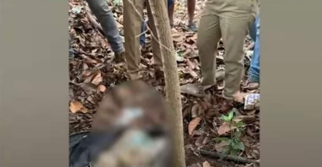 സ്യൂട്ട് കേസിൽ കണ്ടെത്തിയ അസ്ഥികൂടം (Video Grab : Manorama News)
